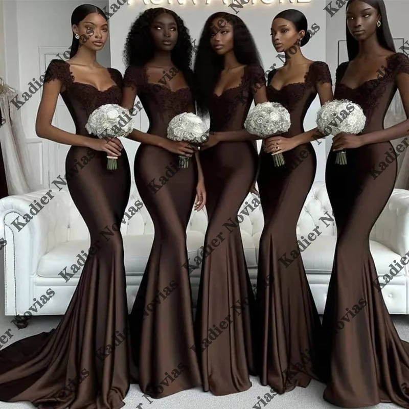 Long Mermaid Brown Bridesmaid Dresses Cap Sleeves Robes Invitee Mariage Customized Wedding Guest Party Dress
Long Mermaid Brown Bridesmaid Dresses Cap Sleeves Robes Invitee Mariage Customized Wedding Guest Party Dress
