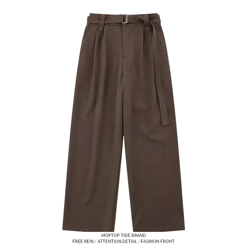 Retro Loose Drapey West Pants Men Women Coffee Color Removable Belt Casual Long Trousers Trendy Straight Leg Pants for Teens
Retro Loose Drapey West Pants Men Women Coffee Color Removable Belt Casual Long Trousers Trendy Straight Leg Pants for Teens