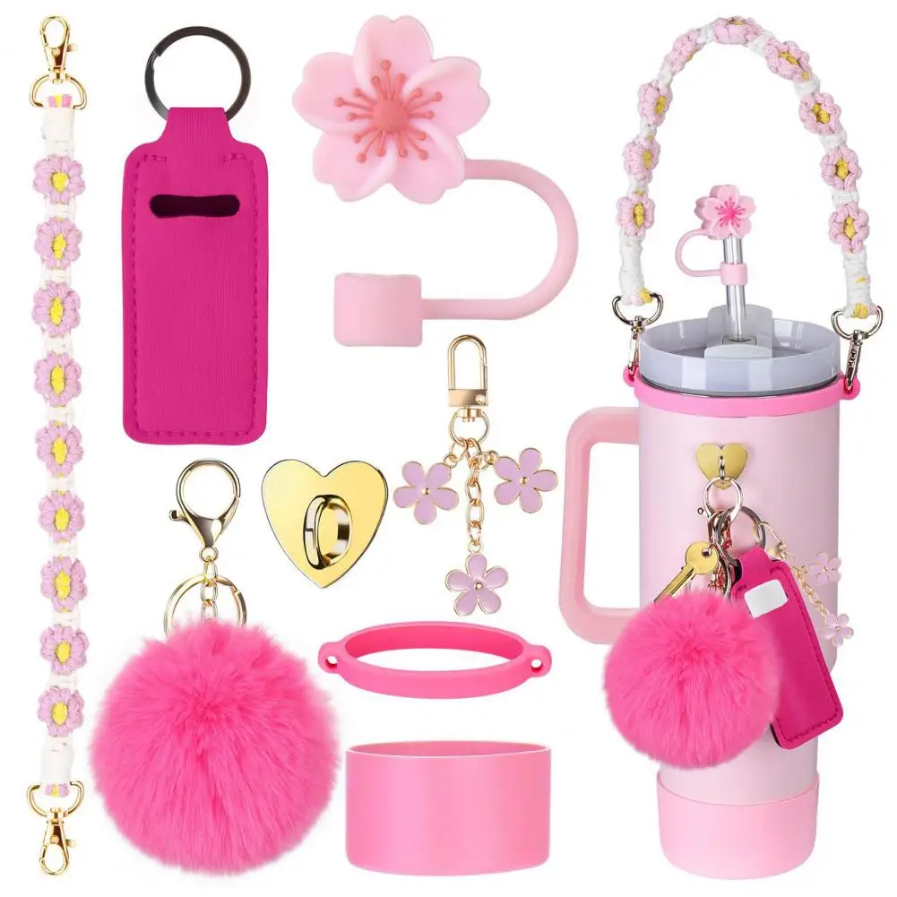 Water Bottle Decoration Accessory Silicone Protective Sleeve Set with Handle Strap Straw Lid for Stanley Tumbler Cup for Water
Water Bottle Decoration Accessory Silicone Protective Sleeve Set with Handle Strap Straw Lid for Stanley Tumbler Cup for Water