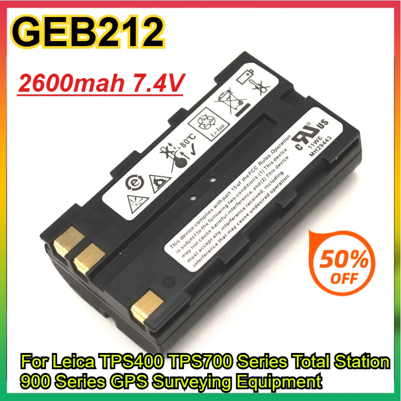 2600mAh GEB212 Battery for Leica TPS400 TPS700 TPS800 TPS1100 TPS1200 Series Total Station 900 Series GPS Surveying Equipment
2600mAh GEB212 Battery for Leica TPS400 TPS700 TPS800 TPS1100 TPS1200 Series Total Station 900 Series GPS Surveying Equipment
