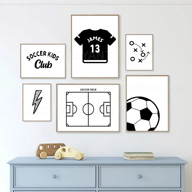 Custom Name Soccer Jersey Kids Football Club Wall Art Canvas Painting Nordic Poster Sport Boy Bedroom Decor Print Wall Pictures
Custom Name Soccer Jersey Kids Football Club Wall Art Canvas Painting Nordic Poster Sport Boy Bedroom Decor Print Wall Pictures