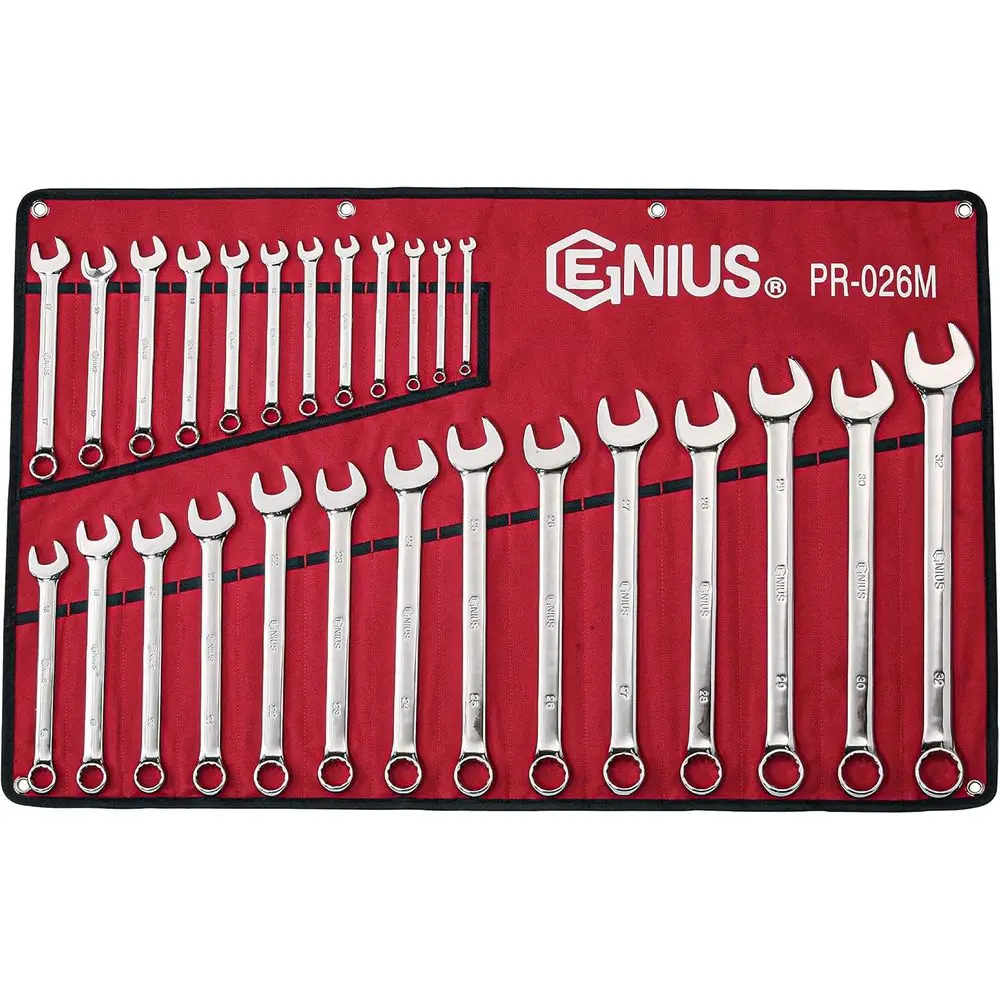 26-Piece Metric Wrench Set with Mirror Finish
26-Piece Metric Wrench Set with Mirror Finish