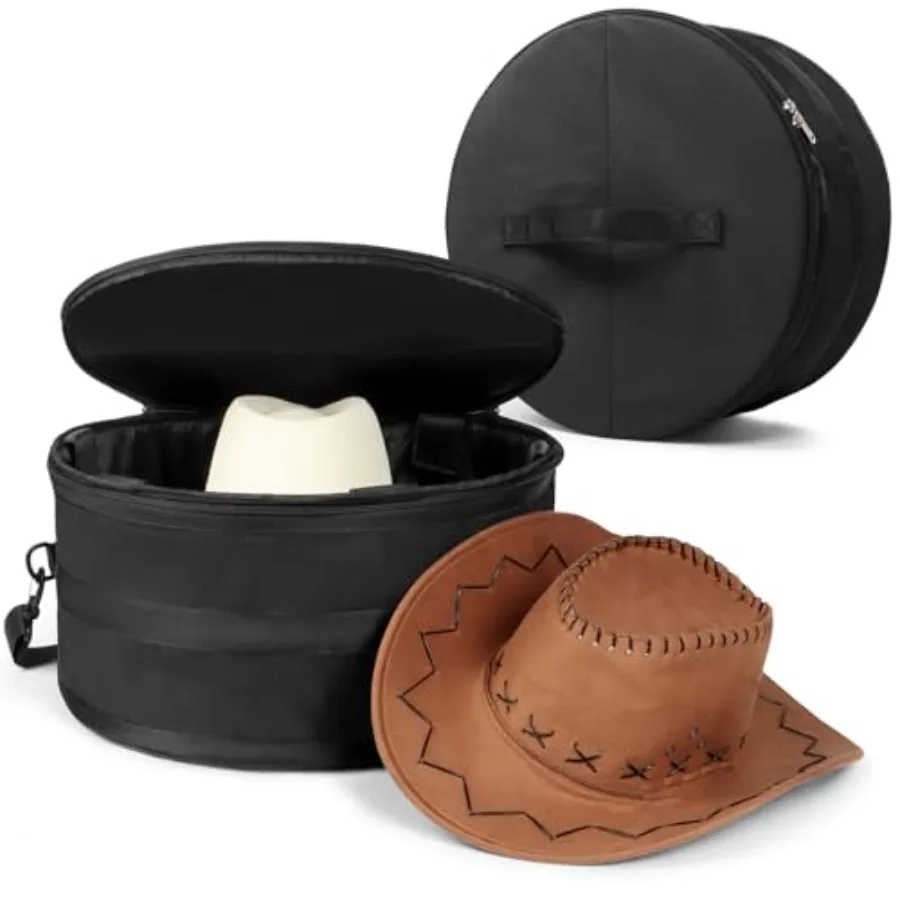 Hat Box for Travel, Hard Shell Hat Storage Case for Cowboy Hat, Collapsible Hat Organizer Bag with Handle and Shoulder Strap Bl
Hat Box for Travel, Hard Shell Hat Storage Case for Cowboy Hat, Collapsible Hat Organizer Bag with Handle and Shoulder Strap Bl