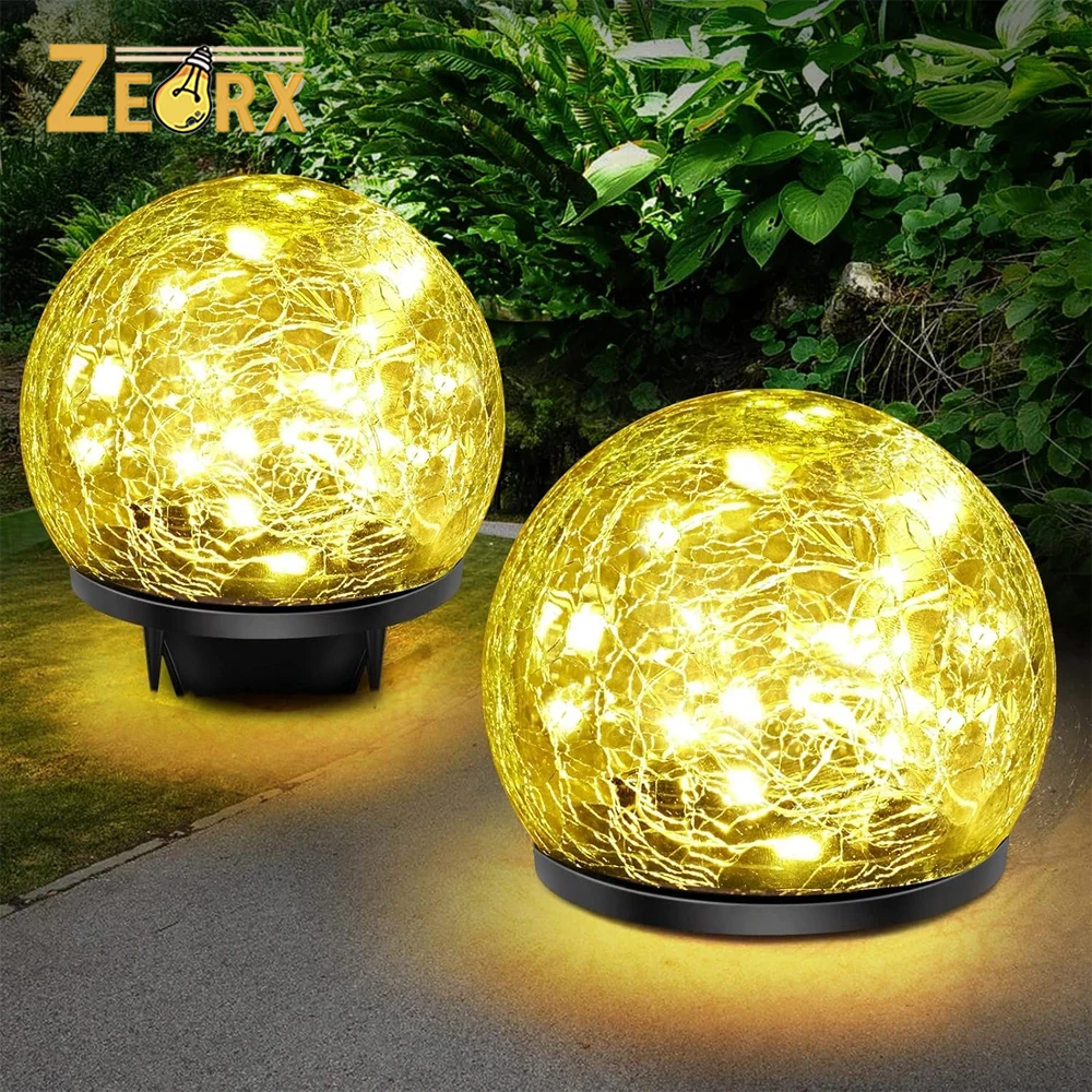 LED Garden Solar Lights, Cracked Glass Solar Globe Lights with IP65 Ball Light for Yard Pathway Patio Halloween Christmas Decor
LED Garden Solar Lights, Cracked Glass Solar Globe Lights with IP65 Ball Light for Yard Pathway Patio Halloween Christmas Decor