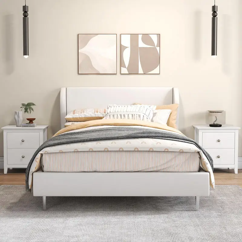 Modern Nightstand with 2 Drawers for Small Spaces-White
Modern Nightstand with 2 Drawers for Small Spaces-White
