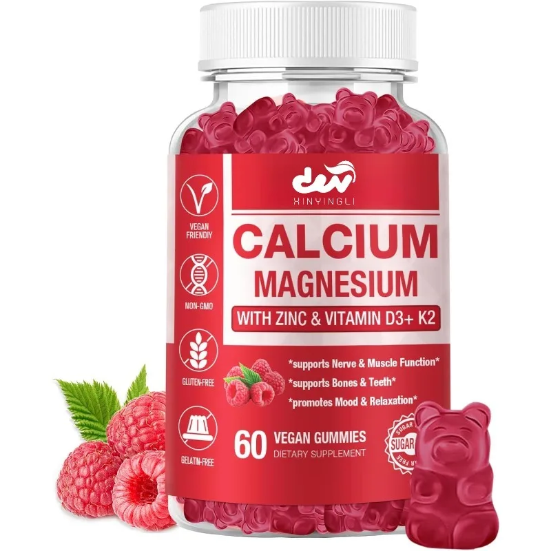 Calcium magnesium zinc gummies with vitamin D3 supplements, beneficial for bone, muscle, and immune health, gluten free
Calcium magnesium zinc gummies with vitamin D3 supplements, beneficial for bone, muscle, and immune health, gluten free