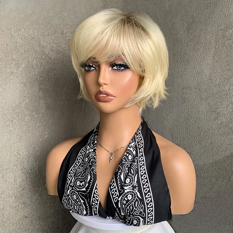 European and American light gold short curly hair fashionable mother hair high temperature silk wig women's headgear
European and American light gold short curly hair fashionable mother hair high temperature silk wig women's headgear