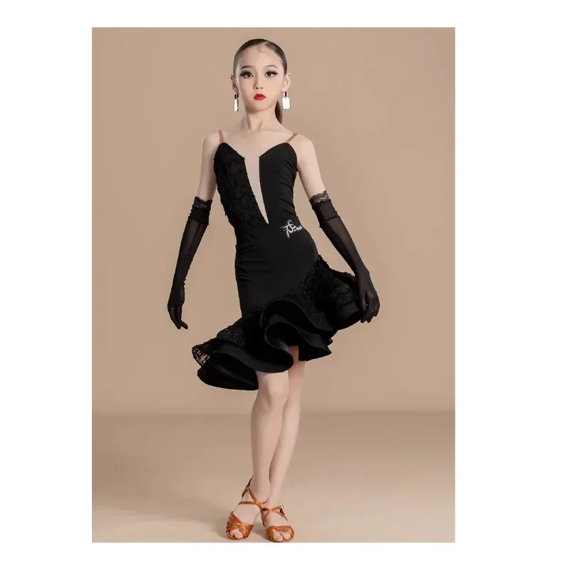 Girl's new children's Latin dance outfit, practice outfit, training performance outfit, adult lace performance outfit set
Girl's new children's Latin dance outfit, practice outfit, training performance outfit, adult lace performance outfit set