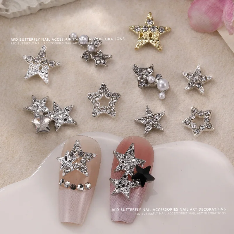 10PCS 3D Luxury Alloy Stars Nail Art Rhinestone Charms Jewelry Parts Accessories For Nails Decoration Manicure Supplies Material
10PCS 3D Luxury Alloy Stars Nail Art Rhinestone Charms Jewelry Parts Accessories For Nails Decoration Manicure Supplies Material