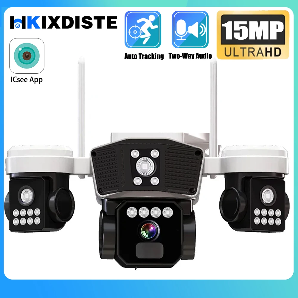 8K 15MP WiFi Camera Outdoor Three lens Three Screens PTZ Security Cam Human Detection Wireless Smart CCTV Video Surveillance NVR
8K 15MP WiFi Camera Outdoor Three lens Three Screens PTZ Security Cam Human Detection Wireless Smart CCTV Video Surveillance NVR
