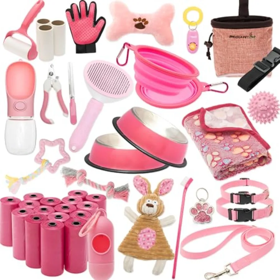 Puppy Supplies Starter Kit - Puppy Essentials Includes Dog Squeaky Toys, Collar, Leash, Treat Bag, Poop Waste Bag, Blanket, Bow
Puppy Supplies Starter Kit - Puppy Essentials Includes Dog Squeaky Toys, Collar, Leash, Treat Bag, Poop Waste Bag, Blanket, Bow