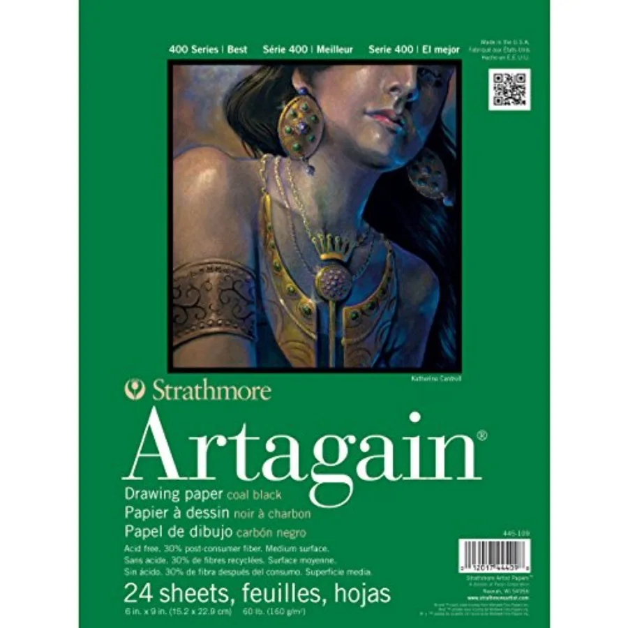 400 Series Artagain Pad, Paper, Glue Bound, Inch, 24 Sheets 60lb/160g - Artist Paper for Adults and Students - Pastel and Charc
400 Series Artagain Pad, Paper, Glue Bound, Inch, 24 Sheets 60lb/160g - Artist Paper for Adults and Students - Pastel and Charc