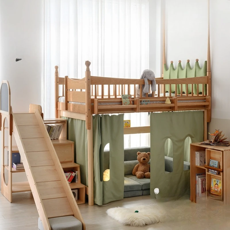 Half-height bed Solid wood children's bed Slide bed Boys and girls Bunk beds
Half-height bed Solid wood children's bed Slide bed Boys and girls Bunk beds