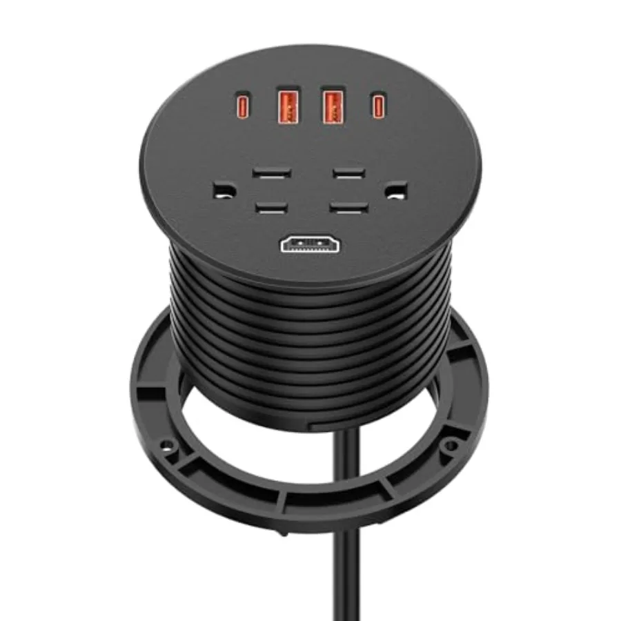 Desk Power Grommet with 35W USB C Fast Charging 3 Inch Desktop Recessed Outlet with 4 USB Ports HDMI Ports Flush Mount Outlets
Desk Power Grommet with 35W USB C Fast Charging 3 Inch Desktop Recessed Outlet with 4 USB Ports HDMI Ports Flush Mount Outlets