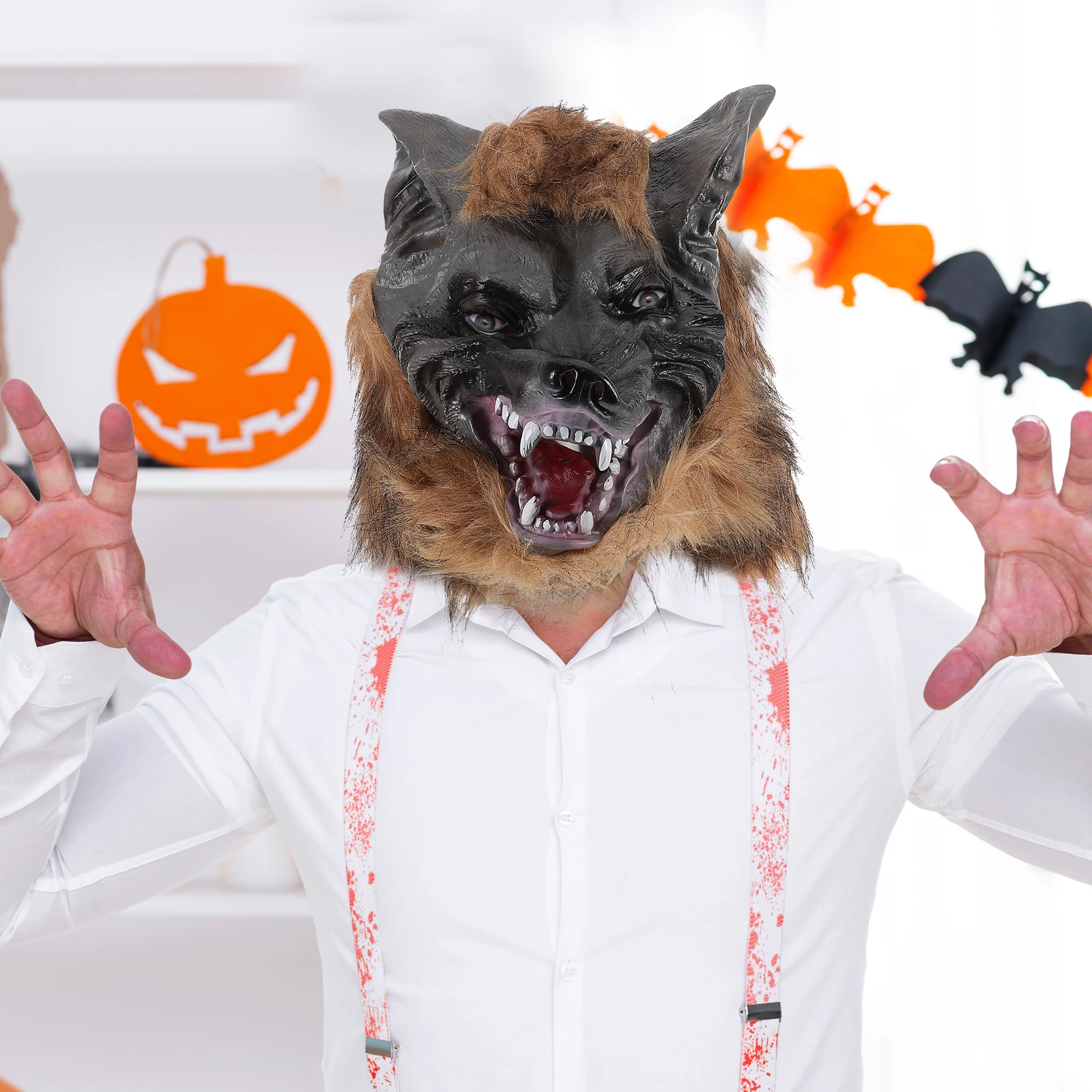 1 set Wolf Head Mask Claw Gloves Set Realistic Scary Accessories Halloween Costume Masquerade Party
1 set Wolf Head Mask Claw Gloves Set Realistic Scary Accessories Halloween Costume Masquerade Party