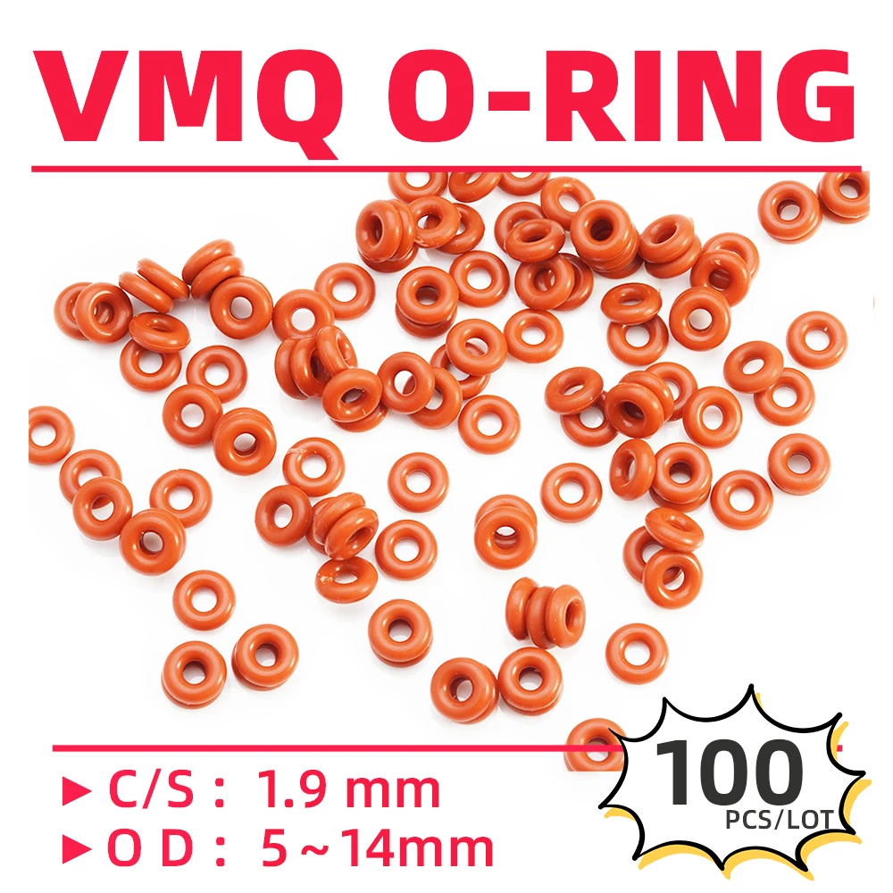 100PCS/Lot Rubber Red VMQ CS1.9 mm OD 5/5.5/6/6.5/7/7.5/8/8.5/9/9.5/10/10.5/11/11.5/12 mm O Ring Gasket Oil Resistant Waterproof
100PCS/Lot Rubber Red VMQ CS1.9 mm OD 5/5.5/6/6.5/7/7.5/8/8.5/9/9.5/10/10.5/11/11.5/12 mm O Ring Gasket Oil Resistant Waterproof