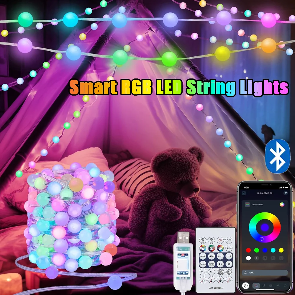 USB 5V Smart RGB Fairy Light String Christmas Lights Decorations Lamp Bluetooth APP&Remote Control 4M Waterproof Fairy Lights
USB 5V Smart RGB Fairy Light String Christmas Lights Decorations Lamp Bluetooth APP&Remote Control 4M Waterproof Fairy Lights