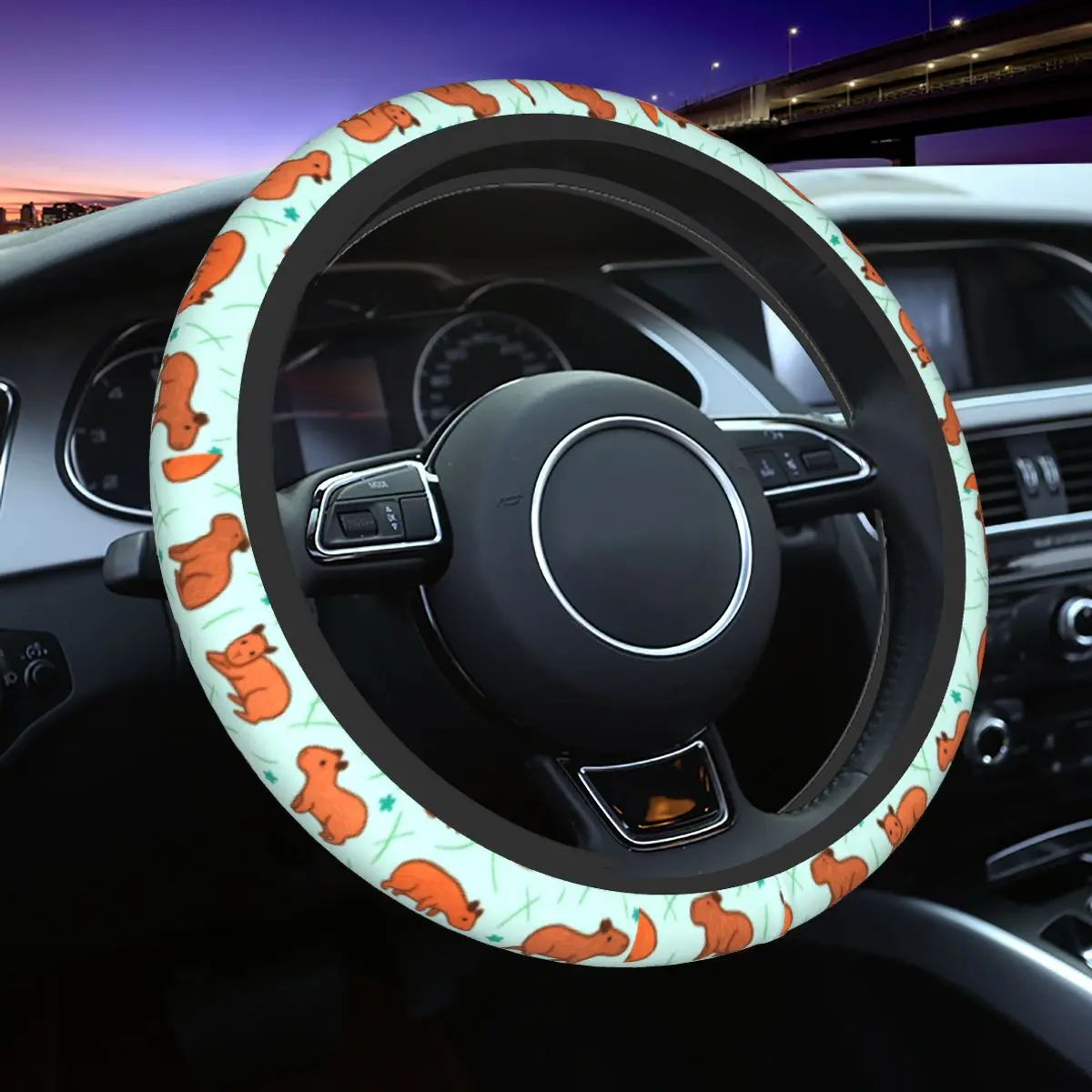 Capybara Cute Car Steering Wheel Cover 38cm Soft Animal Elastische Car-styling Steering-Wheel Accessories
Capybara Cute Car Steering Wheel Cover 38cm Soft Animal Elastische Car-styling Steering-Wheel Accessories