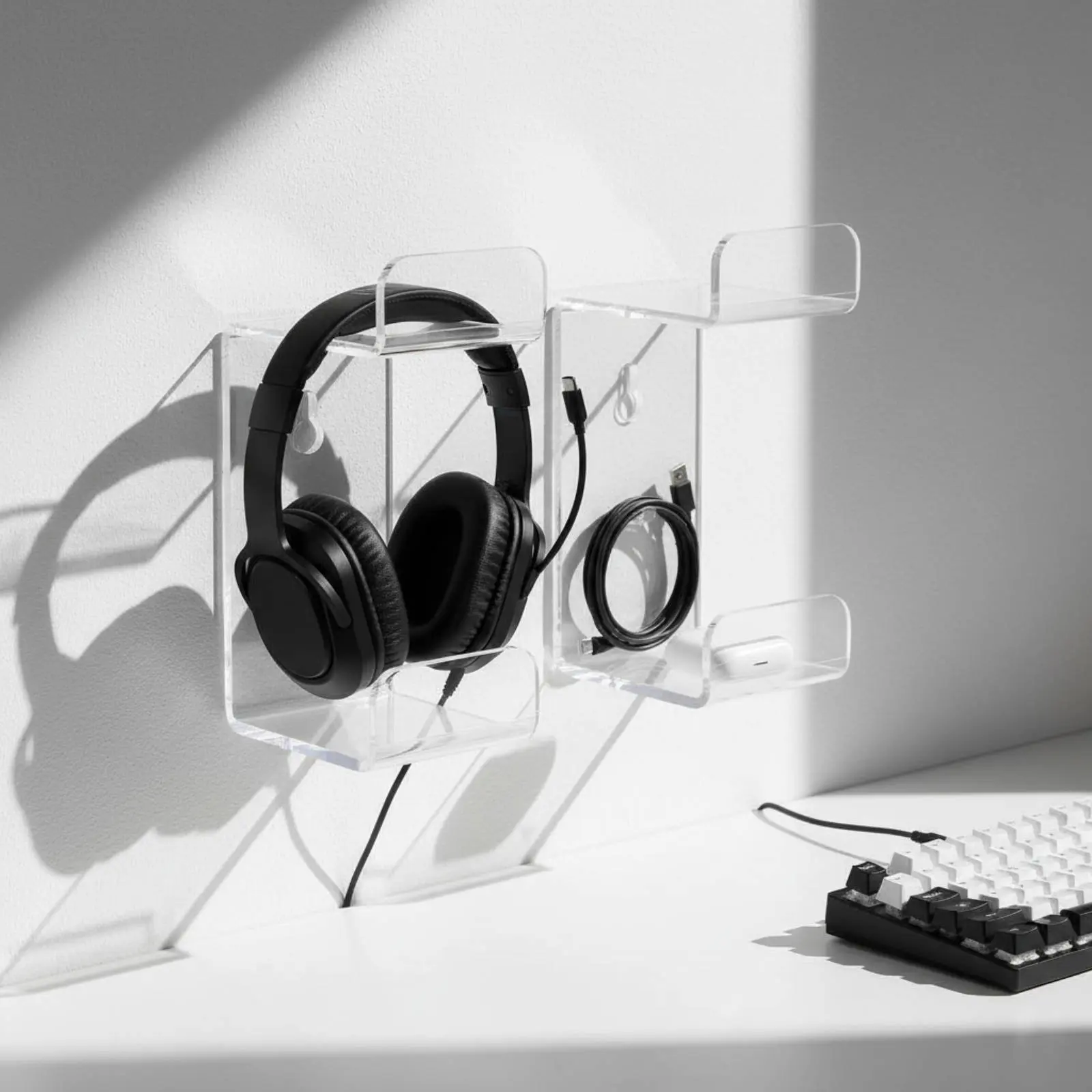 2 Pieces Wall Mount Headphone Hanger Space Saving Clear Gaming Accessory Holder Universal Wall Mount Holder Multifunctional
2 Pieces Wall Mount Headphone Hanger Space Saving Clear Gaming Accessory Holder Universal Wall Mount Holder Multifunctional