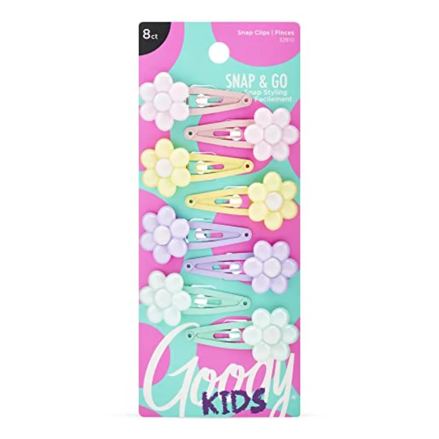 Goody Mini Epoxy Contour Snap Clips - 8 Count, Daisy Charm, White, Pain-Free All-Day Comfort for All Hair Types
Goody Mini Epoxy Contour Snap Clips - 8 Count, Daisy Charm, White, Pain-Free All-Day Comfort for All Hair Types