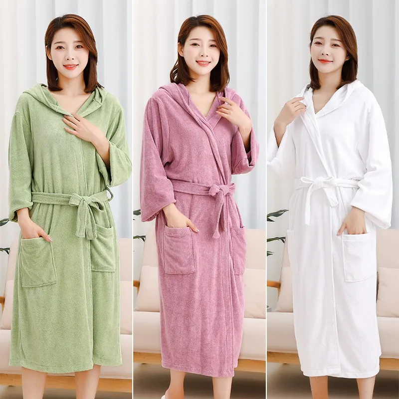 Winter Thick Kimono Bathrobe Gown Sleepwear Couples Quick Dry Hooded Robe Nightwear Loose Men And Women Sauna Lounging Home Wear
Winter Thick Kimono Bathrobe Gown Sleepwear Couples Quick Dry Hooded Robe Nightwear Loose Men And Women Sauna Lounging Home Wear