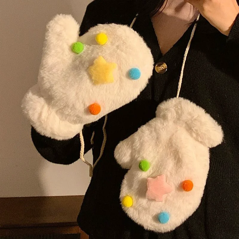 Fanceeey Warm Plush Winter Mittens for Women Thermal Fuzzy Woman Gloves with Detachable Neck Strap Kawaii Christmas Couple Gift
Fanceeey Warm Plush Winter Mittens for Women Thermal Fuzzy Woman Gloves with Detachable Neck Strap Kawaii Christmas Couple Gift
