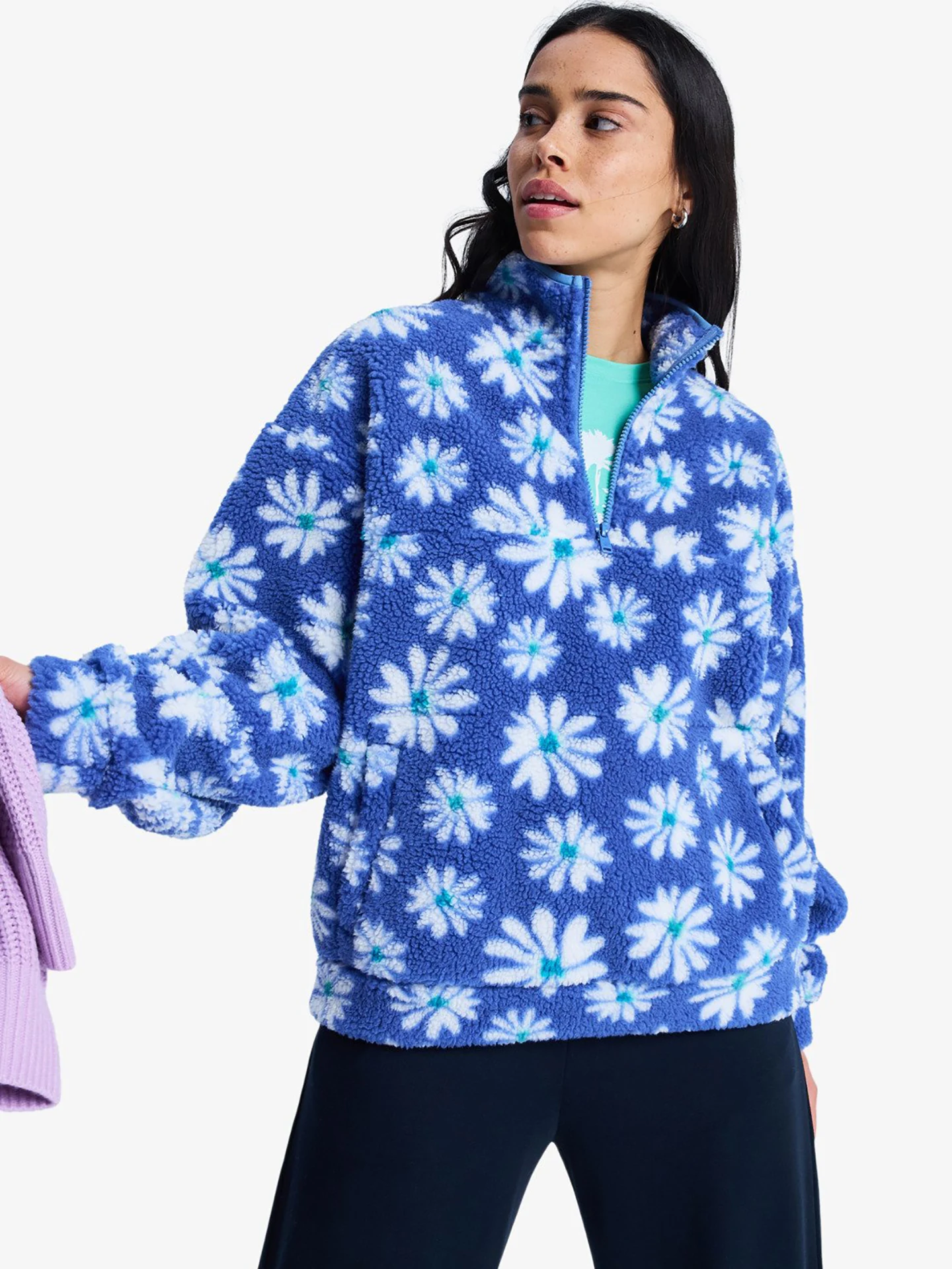 Loose Roxy Daisy Half Zip Fleece Lined Lamb Velvet Sweatshirt Casual Style Long Sleeve High Collar Warmth for Daily Wear
Loose Roxy Daisy Half Zip Fleece Lined Lamb Velvet Sweatshirt Casual Style Long Sleeve High Collar Warmth for Daily Wear