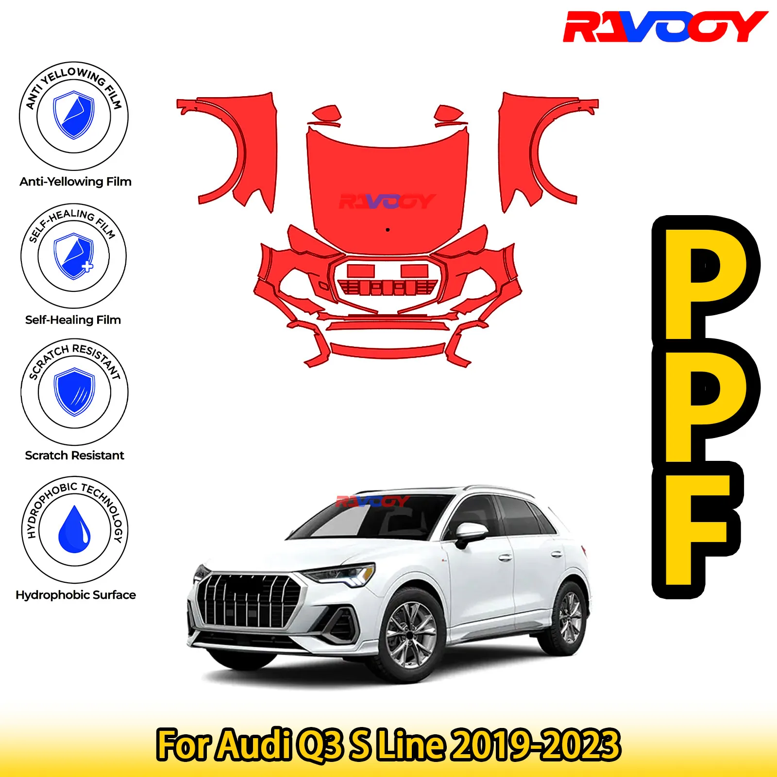 For Audi Q3 S Line 2019-2023 Glossy Matte Black Precut front PPF Kit Paint Protection Film
For Audi Q3 S Line 2019-2023 Glossy Matte Black Precut front PPF Kit Paint Protection Film