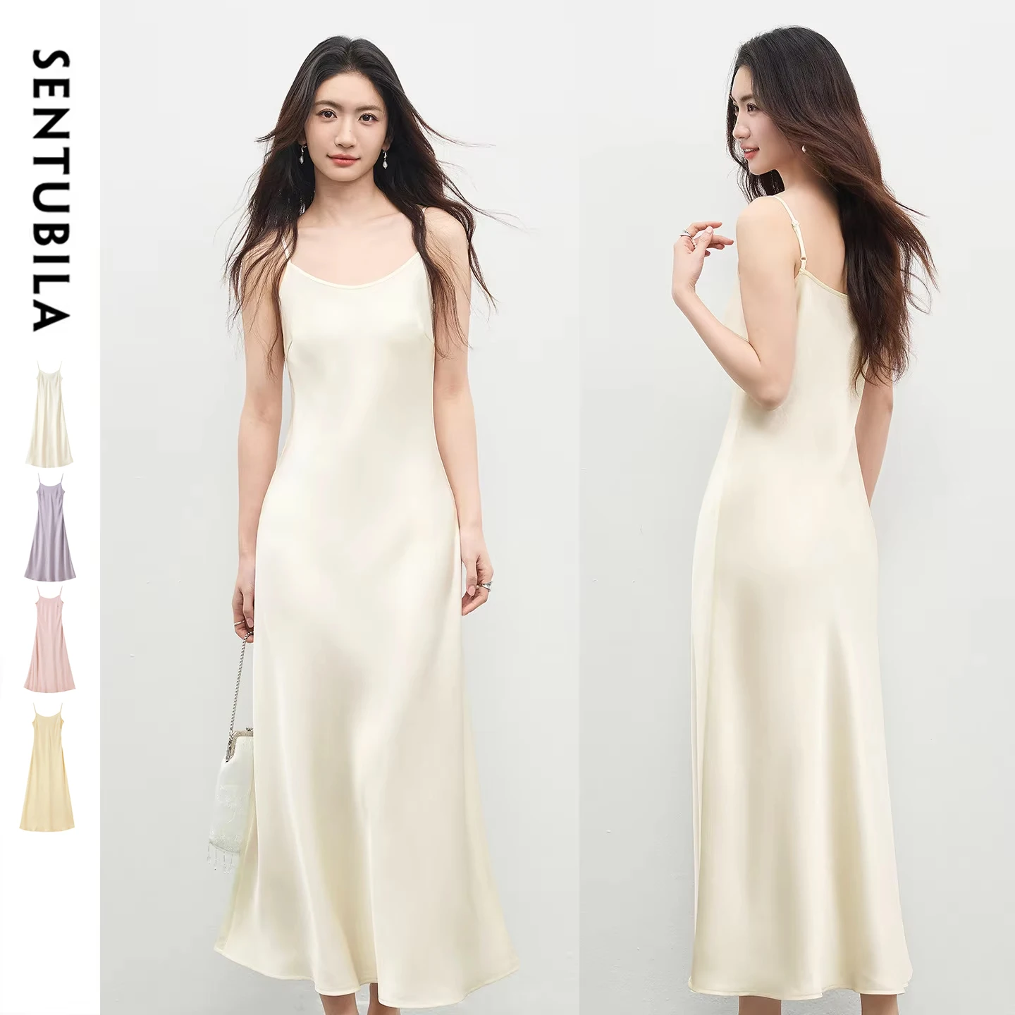 SENTUBILA Women's Summer Satin Slip Dress 2026 Elegant Ladies Sundress Spaghetti Strap Straight Slim Fit Dresses Woman 161LD5037
SENTUBILA Women's Summer Satin Slip Dress 2026 Elegant Ladies Sundress Spaghetti Strap Straight Slim Fit Dresses Woman 161LD5037