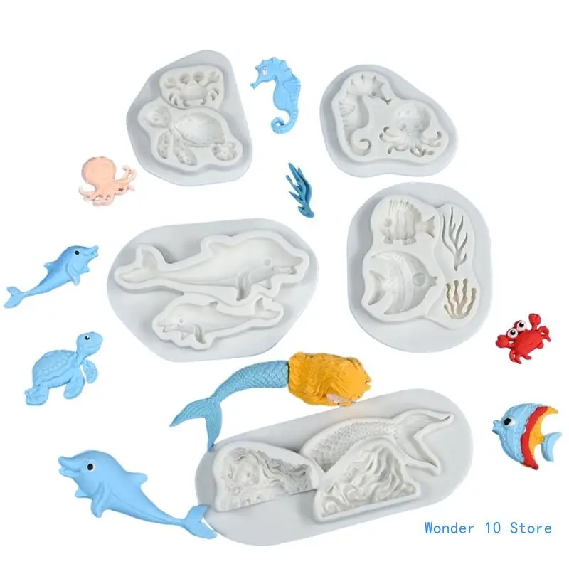 5Pcs Reusable 3D Silicone Mold Ocean Animal Theme Mould for Chocolate Dessert
5Pcs Reusable 3D Silicone Mold Ocean Animal Theme Mould for Chocolate Dessert