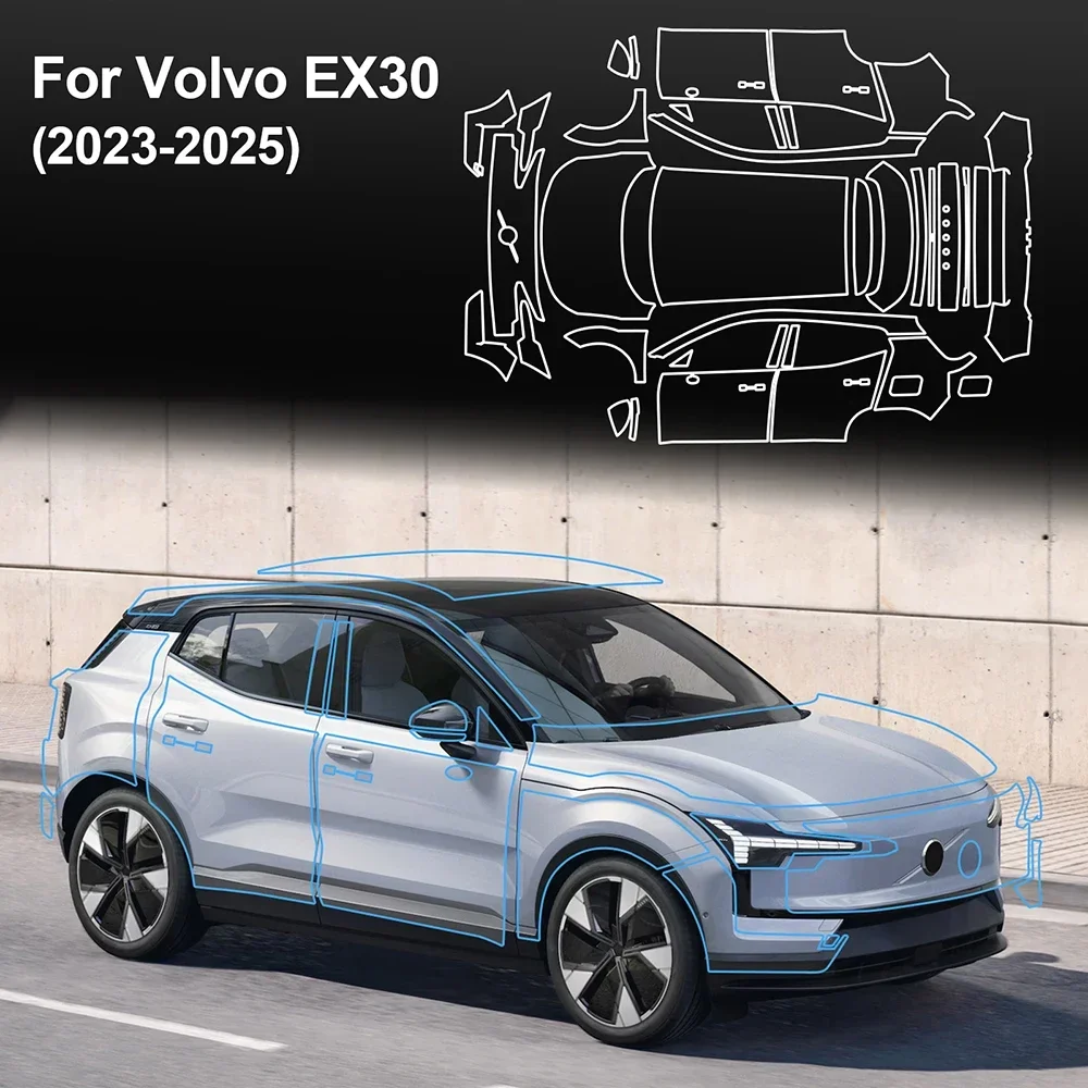 Защитная пленка для автомобильной краски из ТПУ для Volvo EX30 2023 2024 2025, прозрачная защитная наклейка на кузов, ремонтная пленка против царапин
Защитная пленка для автомобильной краски из ТПУ для Volvo EX30 2023 2024 2025, прозрачная защитная наклейка на кузов, ремонтная пленка против царапин