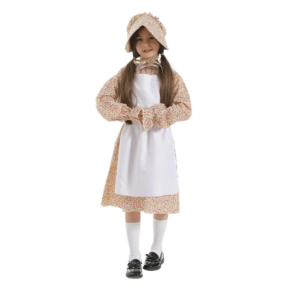 Halloween Simple Countryside Pastoral Style Maxi Dress Long Sleeve Floral Print Cosplay Costume Children's Carnival Party Suits
Halloween Simple Countryside Pastoral Style Maxi Dress Long Sleeve Floral Print Cosplay Costume Children's Carnival Party Suits
