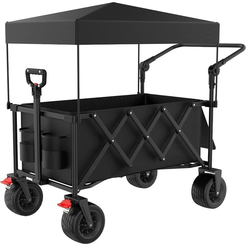 2 in 1 Collapsible Wagon with 300lbs Weight Capacity,150L Heavy Duty Utility Cart with Removable Canopy,with Big All-Terrain
2 in 1 Collapsible Wagon with 300lbs Weight Capacity,150L Heavy Duty Utility Cart with Removable Canopy,with Big All-Terrain