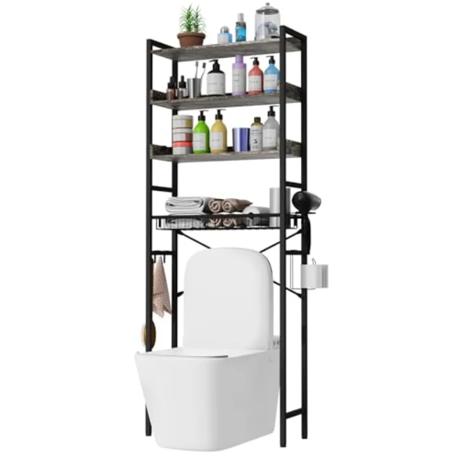 OverTheToilet Storage Rack 4 Tier Bathroom Organizer Shelf with Adjustable Basket Freestanding Shelves with Hair Dryer Holder H
OverTheToilet Storage Rack 4 Tier Bathroom Organizer Shelf with Adjustable Basket Freestanding Shelves with Hair Dryer Holder H