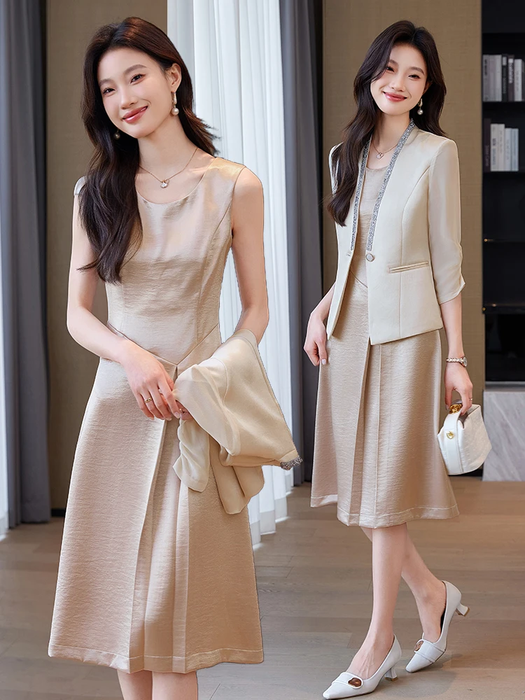 Elegant Two-Piece Suit Set for Women Fashionable Vest Skirt Ensemble Spring Summer New Arrival Polyester Material Commute Style
Elegant Two-Piece Suit Set for Women Fashionable Vest Skirt Ensemble Spring Summer New Arrival Polyester Material Commute Style