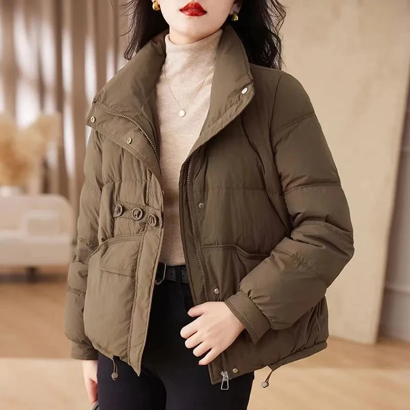 Women's Coat 2025 Winter New Thick Cotton Padded Stand collar Coat Female Korean version Loose Warm Short Overcoat Casual Top
Women's Coat 2025 Winter New Thick Cotton Padded Stand collar Coat Female Korean version Loose Warm Short Overcoat Casual Top
