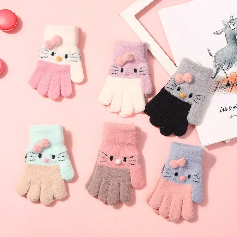 Sanrio Hello Kitty Children Five Finger Gloves Cartoon Winter Thickened Mittens Kid Knitted Winter Warm Full Finger Boys Girls
Sanrio Hello Kitty Children Five Finger Gloves Cartoon Winter Thickened Mittens Kid Knitted Winter Warm Full Finger Boys Girls