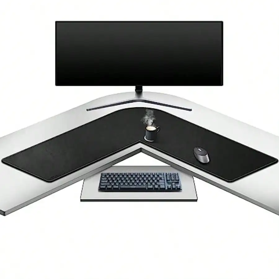 L-Shape Desk Pad 38"+38 x 13" Large PU Leather Corner Desk Mat Blotter XXL Large Waterproof Gaming Mouse Pad Desktop Protecto
L-Shape Desk Pad 38"+38 x 13" Large PU Leather Corner Desk Mat Blotter XXL Large Waterproof Gaming Mouse Pad Desktop Protecto