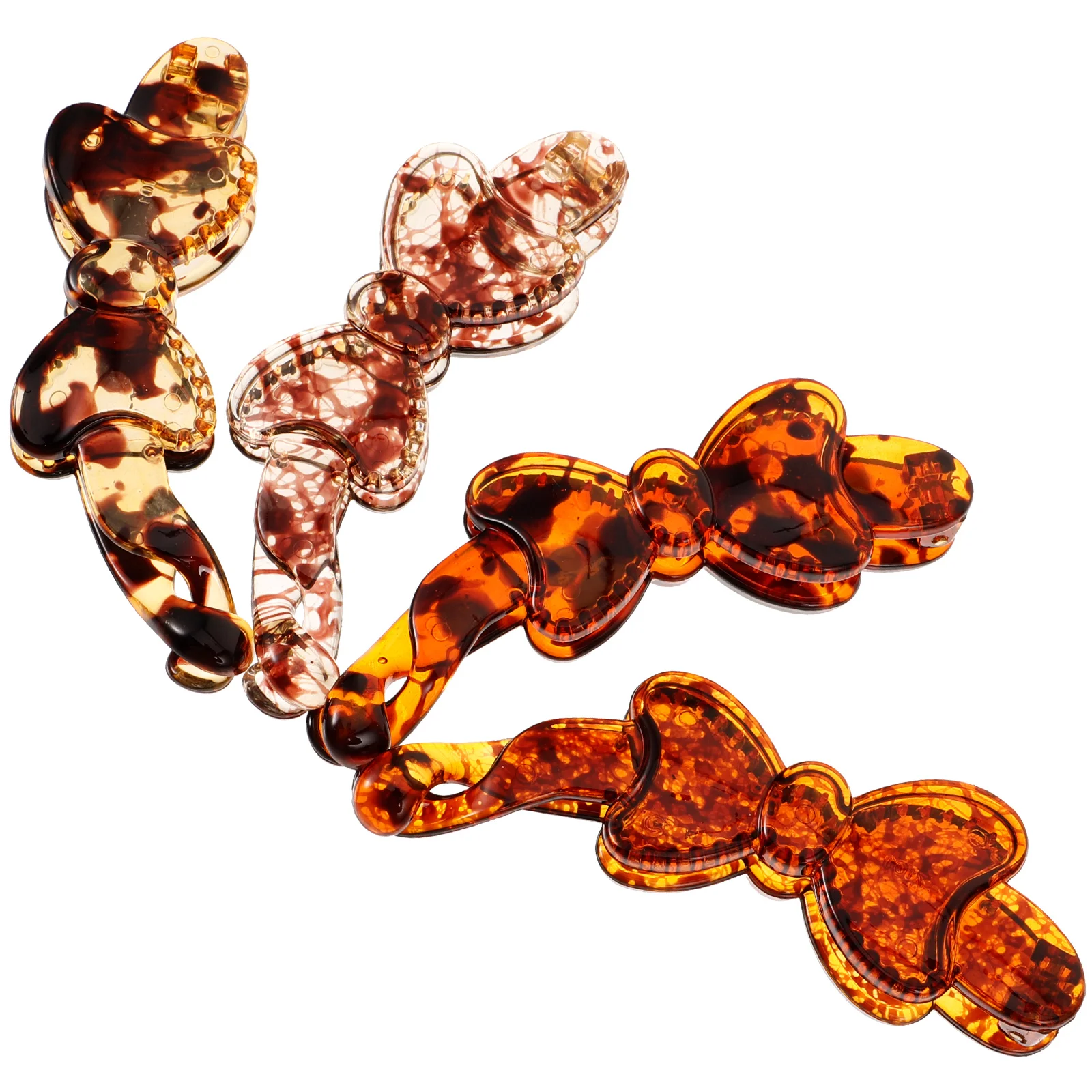 4 Pcs Resin Banana Hair Clip Set Vintage Bow Deep Light Brown Dot Spray Silk Easy Use Comfortable Stylish Curly Thick Hair Large
4 Pcs Resin Banana Hair Clip Set Vintage Bow Deep Light Brown Dot Spray Silk Easy Use Comfortable Stylish Curly Thick Hair Large