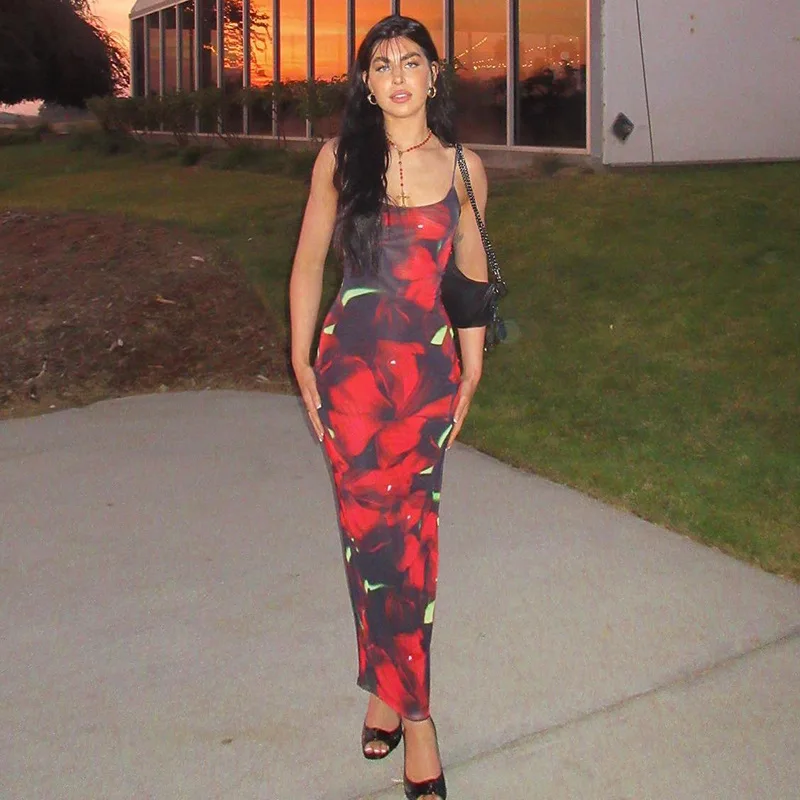 Fashion Print Mesh See Through Sexy Slip Maxi Dresses Women Summer Holiday Sleeveless Club Party Dresses Elegant
Fashion Print Mesh See Through Sexy Slip Maxi Dresses Women Summer Holiday Sleeveless Club Party Dresses Elegant