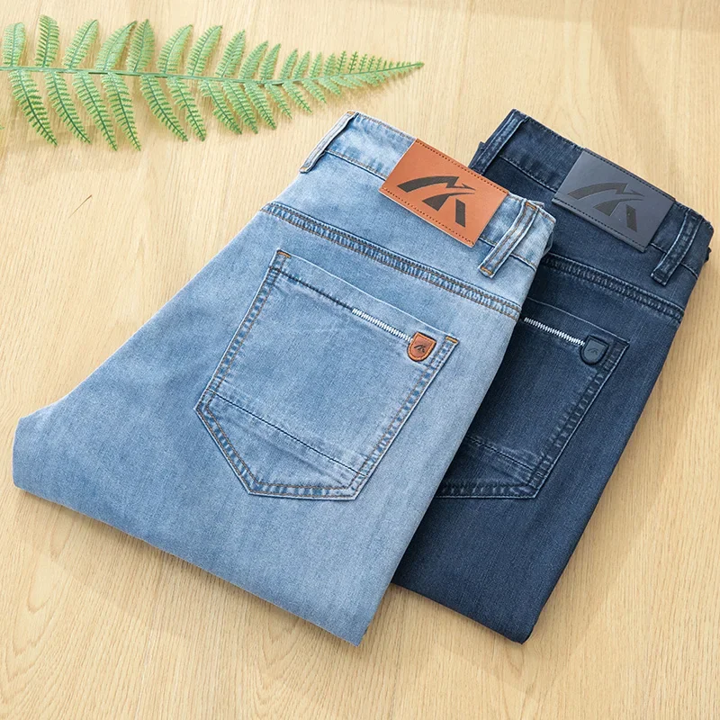 Summer Men's Lyocell Thin Jeans 2023 Classic Business Fashion Elastic Slim Denim Pants Male Dark Blue Light Blue Trousers
Summer Men's Lyocell Thin Jeans 2023 Classic Business Fashion Elastic Slim Denim Pants Male Dark Blue Light Blue Trousers
