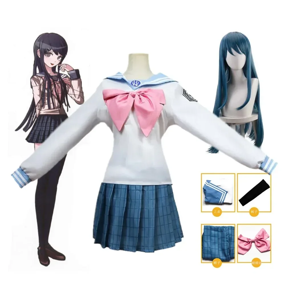 Game Maizono Sayaka Cosplay Costume Japanese JK School Uniform Pink Gingham Sailor Set Wig Adult Woman Sexy Carnival Suit
Game Maizono Sayaka Cosplay Costume Japanese JK School Uniform Pink Gingham Sailor Set Wig Adult Woman Sexy Carnival Suit