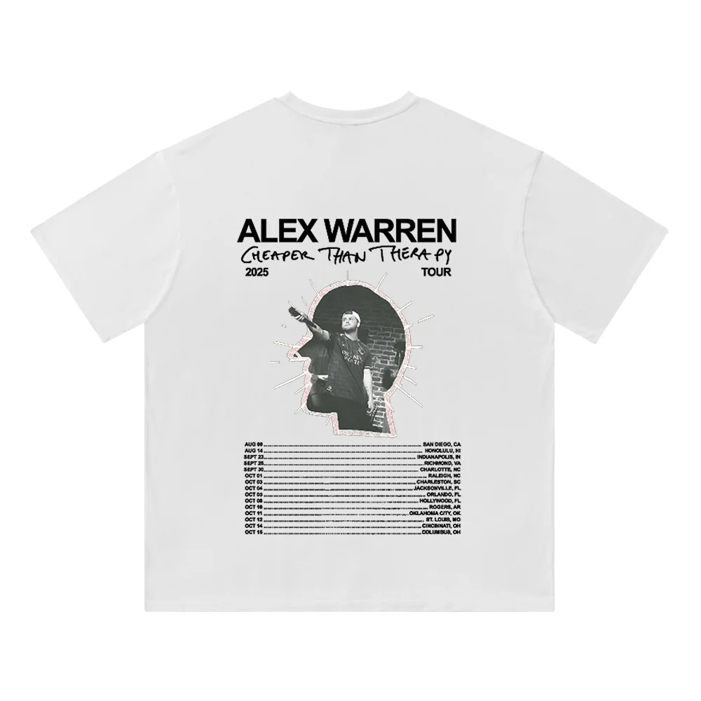 Alex Warren Tour 2025 Merch Хлопковая футболка Мужская/Женская уличная одежда с круглым вырезом и короткими рукавами Летняя повседневная футболка 
Alex Warren Tour 2025 Merch Хлопковая футболка Мужская/Женская уличная одежда с круглым вырезом и короткими рукавами Летняя повседневная футболка