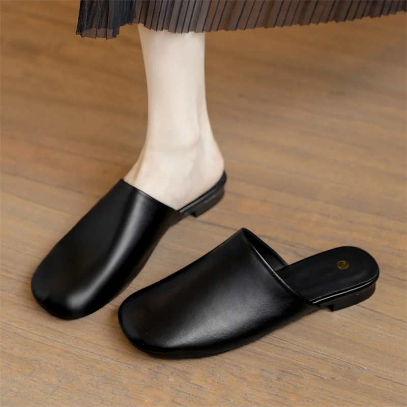 Aneikeh 2026 New Women Black Square Toe Mules Flat Slip On Backless Slippers Casual Leather Office Work Daily Shoes
Aneikeh 2026 New Women Black Square Toe Mules Flat Slip On Backless Slippers Casual Leather Office Work Daily Shoes