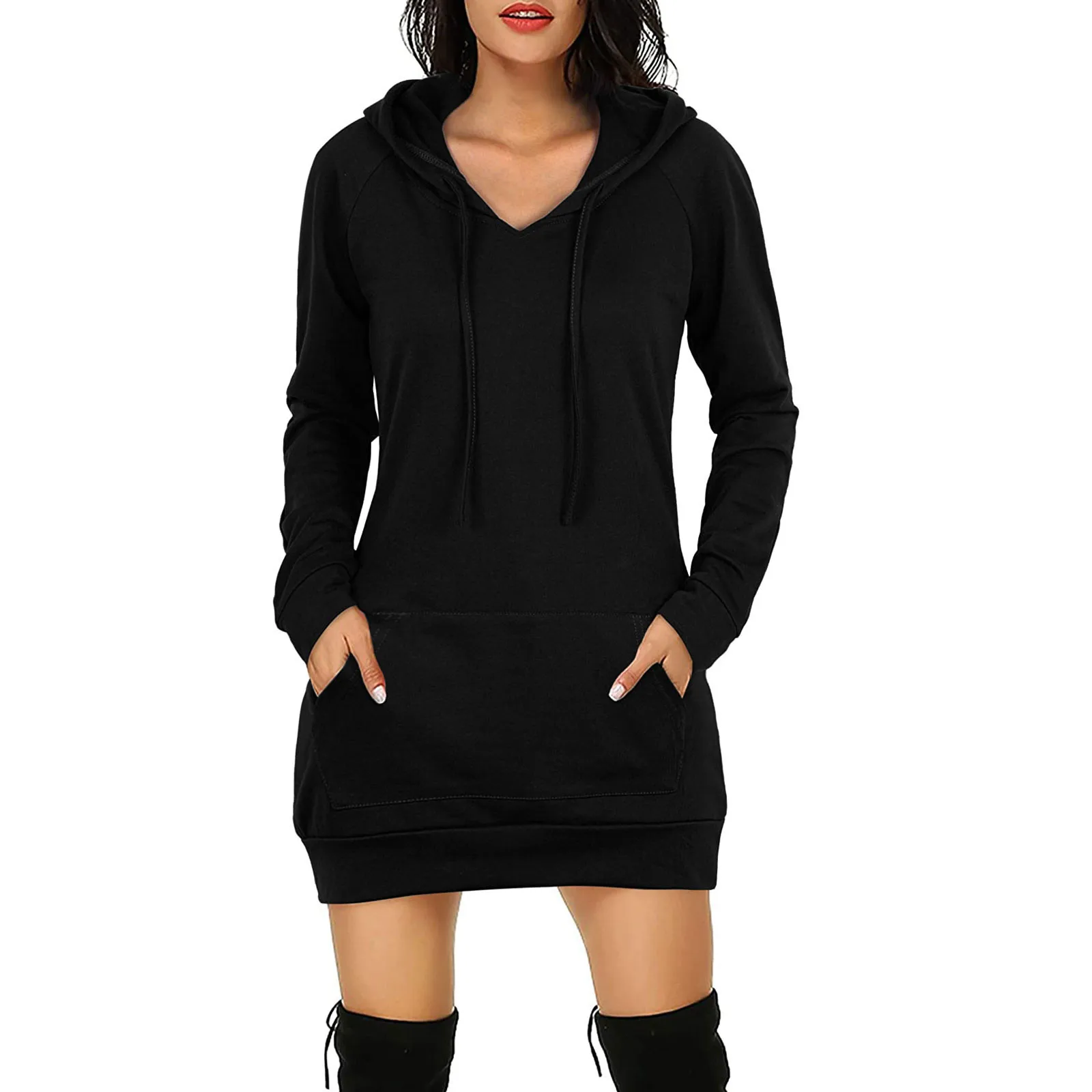 Fashion Womens Mid-long Hooded Hoodies Casual Tops Dress Soild Long Sleeve 2024 New
Fashion Womens Mid-long Hooded Hoodies Casual Tops Dress Soild Long Sleeve 2024 New