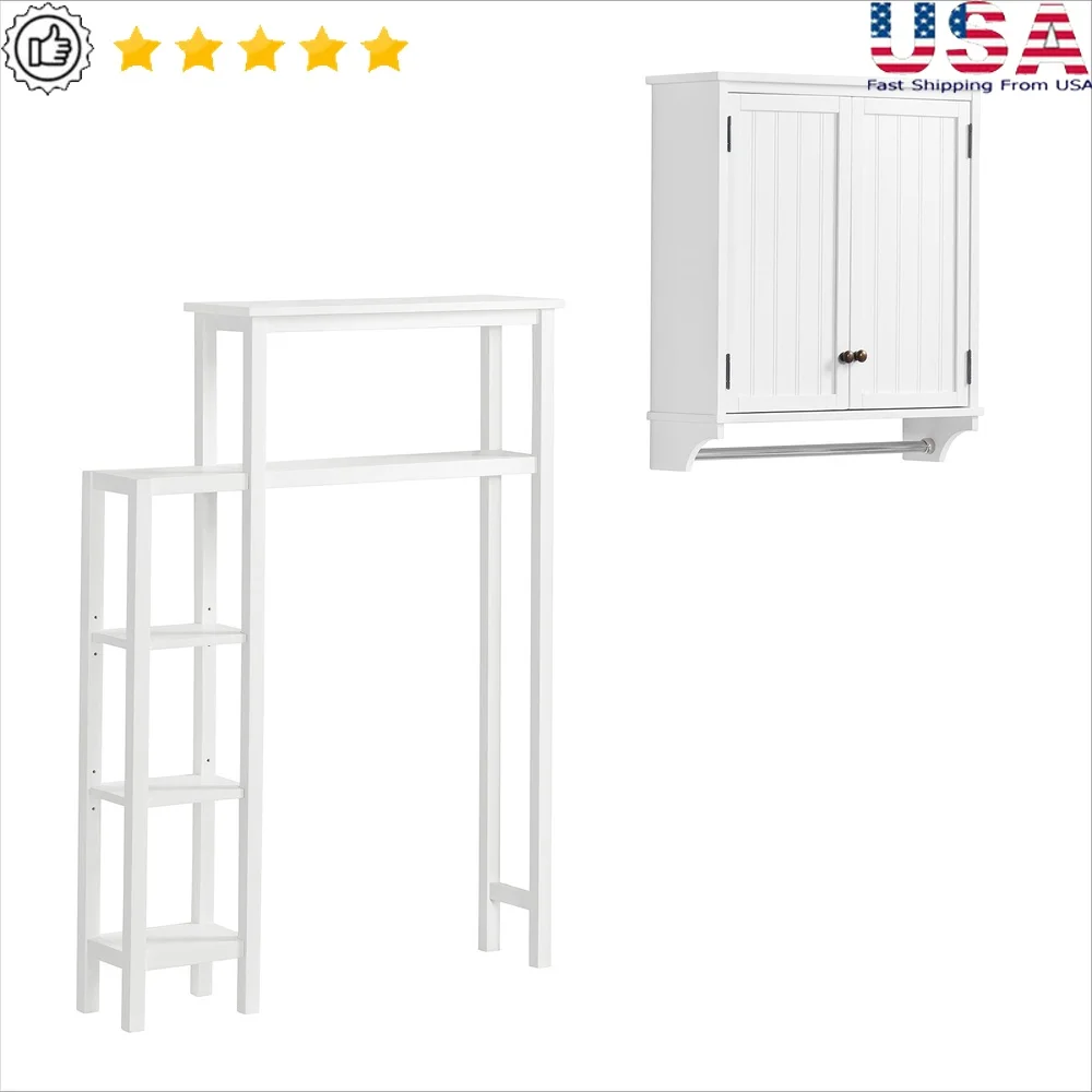 Over Toilet Organizer Wall Mounted Bathroom Storage Cabinet with 2 Doors Towel Rod Adjustable Shelves Space Saving Design
Over Toilet Organizer Wall Mounted Bathroom Storage Cabinet with 2 Doors Towel Rod Adjustable Shelves Space Saving Design