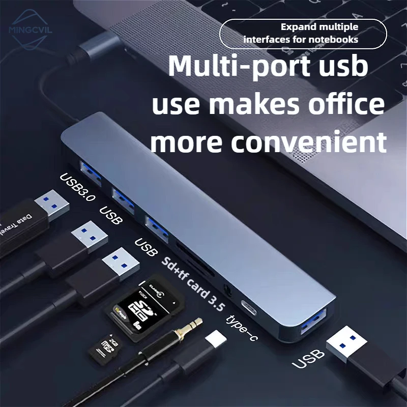 MINGCVIL 8 In 2USB-C Hub With 3.0 SD/TF Card Reader Multi-Port Adapter For Laptop Tablet Phone TypeC Docking Station For Office
MINGCVIL 8 In 2USB-C Hub With 3.0 SD/TF Card Reader Multi-Port Adapter For Laptop Tablet Phone TypeC Docking Station For Office