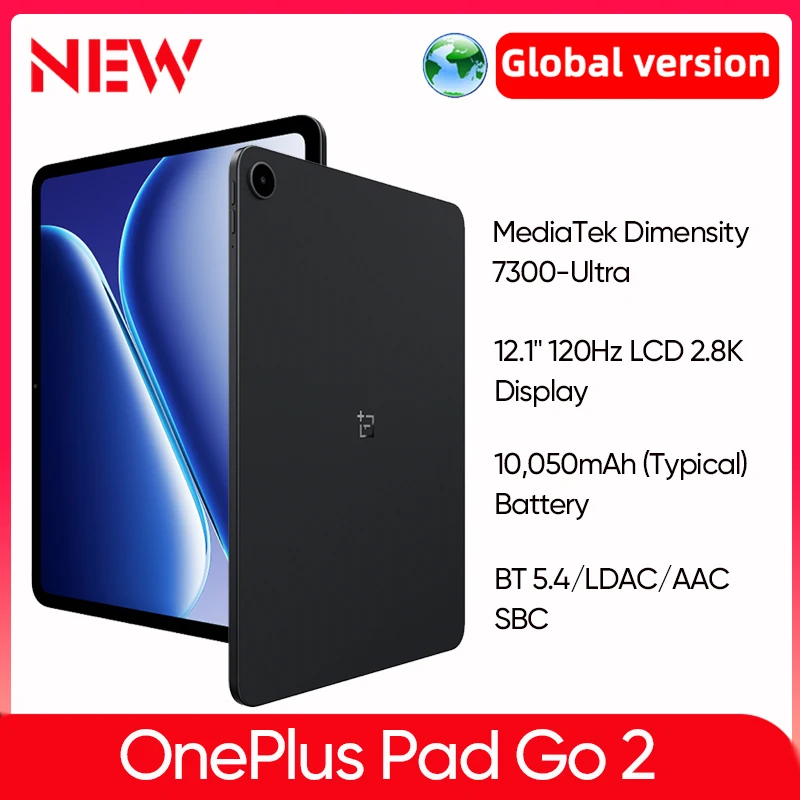 Global Version OnePlus Pad Go 2 MediaTek Dimensity 7300-Ultra 12.1" 120Hz Screen 10050mAh Battery Android Tablet
Global Version OnePlus Pad Go 2 MediaTek Dimensity 7300-Ultra 12.1" 120Hz Screen 10050mAh Battery Android Tablet
