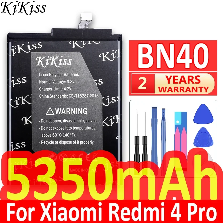 Mobile Phone Battery BN40 5350mAh Premium Replacement For Xiaomi Redmi 4 Pro Prime 3G Ram 32G Rom Edition
Mobile Phone Battery BN40 5350mAh Premium Replacement For Xiaomi Redmi 4 Pro Prime 3G Ram 32G Rom Edition