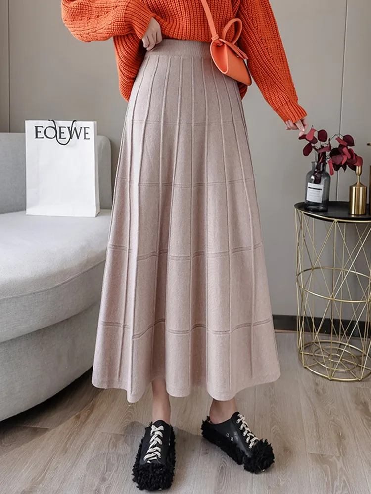 Casual Women Knitted Long Skirt 2022 Autumn and Winter Fashion Pleated Skirts Female High Waist(Elastic) Umbrella Skirts W1210
Casual Women Knitted Long Skirt 2022 Autumn and Winter Fashion Pleated Skirts Female High Waist(Elastic) Umbrella Skirts W1210